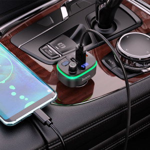 Modulator FM Bluetooth Hoco E62, incarcator auto PD20W + 2 x USB, QC3.0