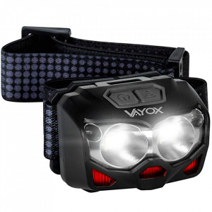 Lanterna LED frontala Vayox VA0078, Dual LED, senzor IR, reincarcabila, 500lm
