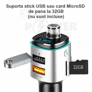 Modulator FM USB Bluetooth BC42 redare muzica