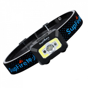 Lanterna Frontala LED SuperFire X30, reincarcabila cu senzor IR, 300 lumeni, 58gr