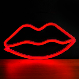 Ornament interior Neon LED Red Lips USB-ft1