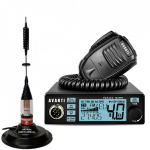 Statie CB Avanti Karma pro-vox, cu Antena Delta 82 Black, 70cm