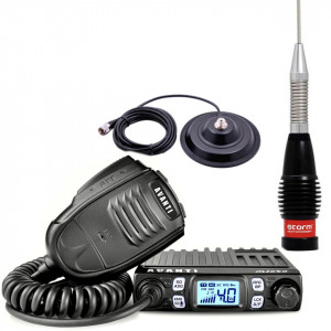Statie CB Avanti MICRO 2 pro-vox, cu Antena Storm ML145 Turbo Black