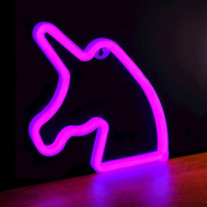 Ornament interior Neon LED Unicorn Roz USB-ft3