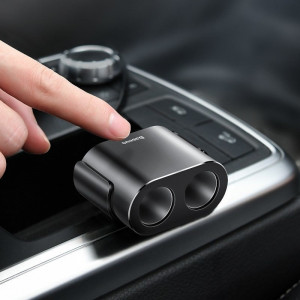 Incarcator Auto Baseus Dual USB cu Multiplicator Splitter Dual Bricheta Auto, 3.1A Foto 3