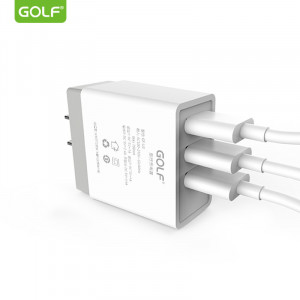 Incarcator Universal Telefon pentru retea, Golf 3 x USB, 3A fara cablu