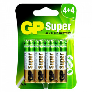 Set 8 baterii Alcaline GP Super Alkaline LR6 / AA, ambalare Blister