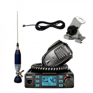 Set Statie CB Avanti Delta *pro-version* VOX, cu Antena Sirio S9 Blue Line si Suport ZG 923, 12/24V