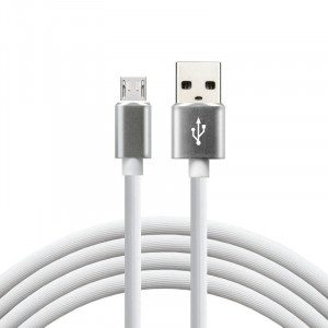 Cablu date Micro-USB Everactive, invelis Silicon, fast-charge, 3A, 1m, alb