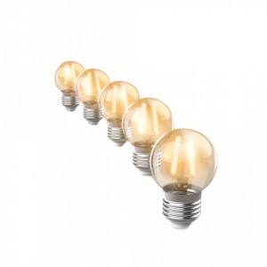 Set 5 becuri LED 4W Xanlite montura E27 G45, Vintage transparent, pentru ghirlande-ft3