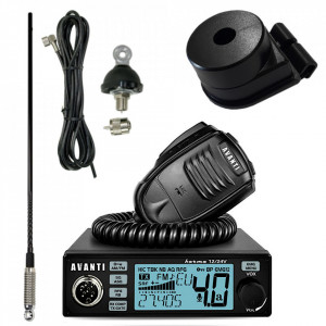 Set Statie CB Karma pro-vox, cu Antena Tip Baston si Suport Portbagaj SF-40