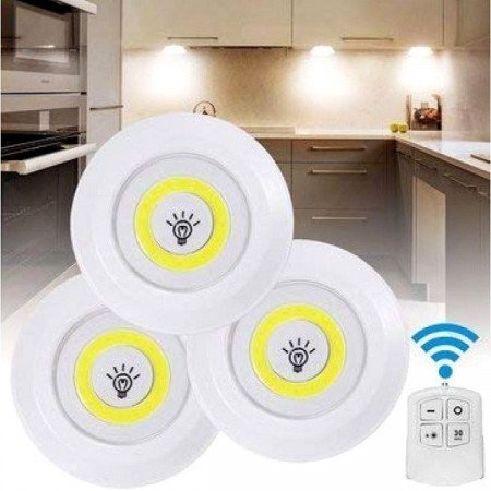 Set od 3 bežična LED svetla sa daljinskim upravljačem