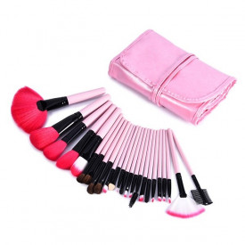 Profesionalni set od 24 četkica za šminkanje - Pink & Black Edition