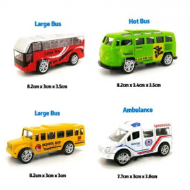 Set od 4 Autića: Autobus, Kombi, Skolski Bus i Sanitet