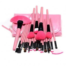 Profesionalni set od 24 četkica za šminkanje - Pink & Black Edition