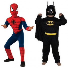 Betmen, Spajdermen i Supermen kostimi sa mišićima za male super heroje