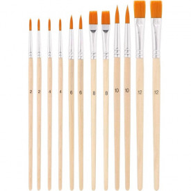 Art set drvena paleta i 12 četkica za slikanje