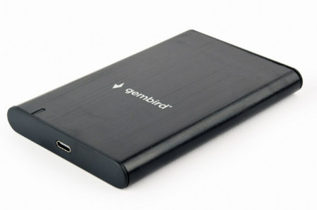 Eksterno kuciste za 2.5" SATA hard diskove, USB 3.1 Type-C, bruseni aluminium, Gembird EE2-U3S-6, crna boja
