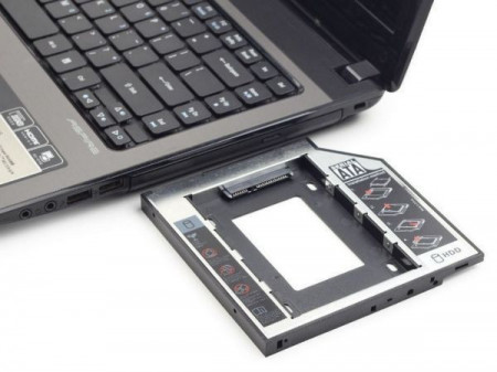 Fioka za montazu 2.5" SSD/SATA HDD (do12.7mm) u 5.25" leziste u Laptop umesto optike, Gembird MF-95-02