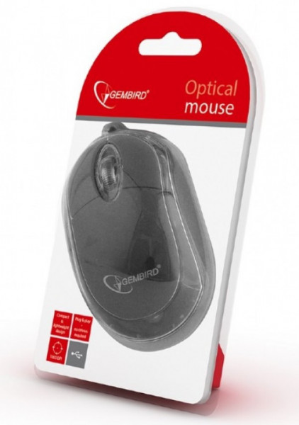USB Opticki miš Gembird MUS-U-01-BKT, USB 1000Dpi black/transparent