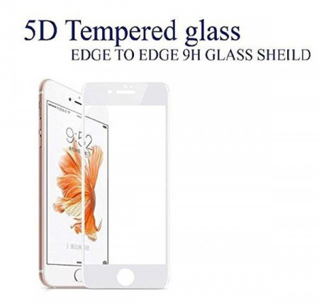 Zaštitno, kaljeno staklo 5D Full Glue za iPhone 7, iPhone 8, iPhone SE 2020 (4.7 ") crni ili beli rub
