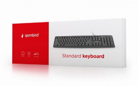 Žična USB tastatura Gembird KB-U-103 , 104 tastera, US raspored, crna