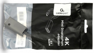 Adapter kabl Mini DisplayPort (muški) na DisplayPort (ženski) 4K video, Gembird A-mDPM-DPF4K-01, black