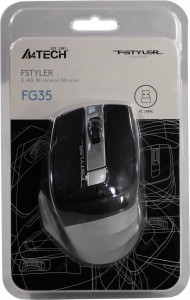 Bežični miš, optički A4Tech A4-FG35 GREY, 2.4Ghz, 125Hz/1000-1600-2000Dpi, 105mm, USB