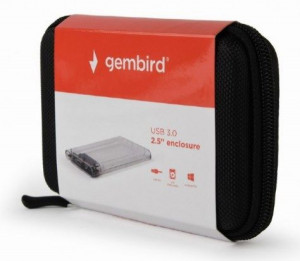 Externo kuciste USB 3.0 za 2.5" SATA hard diskove 9,5mm transparentni, Gembird EE2-U3S9-6