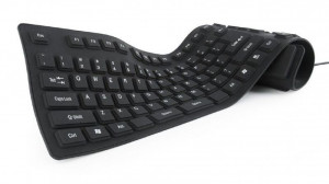 Tastatura gumena vodootporna Gembird KB-109F-B, USB, PS2, PS/2