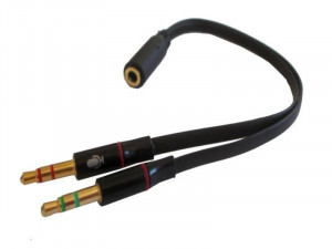 Audio Y Splitter Headphone Mic Cable Female to 2x3.5mm Male adapter Gembird CCA-23535 3.5mm