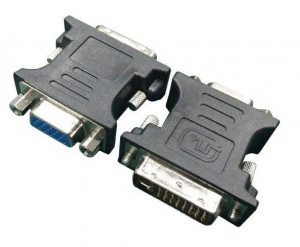 Adapter DVI-I Dual Link (24+5 pin) muški na VGA 15 pin ženski Gembird A-DVI-VGA, crni ili beli