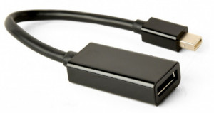 Adapter kabl Mini DisplayPort (muški) na DisplayPort (ženski) 4K video, Gembird A-mDPM-DPF4K-01, black