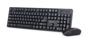 Bežična tastatura plus bežični miš GEMBIRD KBS-W-01 (Crna) USB nano prijemnik, Membranski tasteri, EN (US), Alkalna baterija