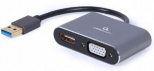 Adapter USB 3.0 na HDMI plus VGA, Gembird A-USB3-HDMIVGA-01