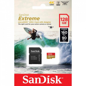 SanDisk SDXC 128GB Micro Extreme 160MB/s +SD Adapter, 4K video, GoPro