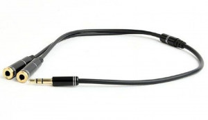 Audio adapter RJA 3.5mm muški na 2 x RJA 3.5mm ženski stereo 10cm audio splitter kabl Gembird CCA-415M-0.1M