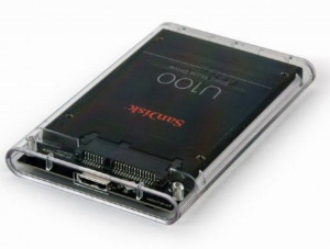 Externo kuciste USB 3.0 za 2.5" SATA hard diskove 9,5mm transparentni, Gembird EE2-U3S9-6