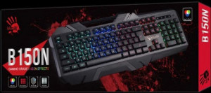 Gejmerska tastatura, A4Tech A4-B150N Bloody, US-LAYOUT, black, USB