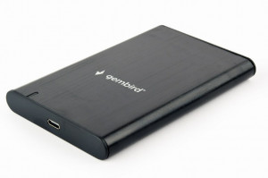 Eksterno kuciste za 2.5" SATA hard diskove, USB 3.1 Type-C, bruseni aluminium, Gembird EE2-U3S-6, crna boja