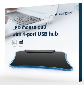 Podloga za miša plus USB HUB 4 porta, Gembird MP-LED-4P