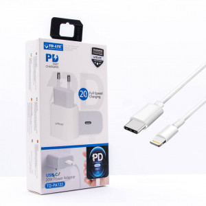 Punjač za IPhone 20W/3A + Type-C na IPhone Lightning cable, TD-LTE PD PA133