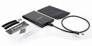 Eksterno kuciste za 2.5" SATA hard diskove, USB 3.1 Type-C, bruseni aluminium, Gembird EE2-U3S-6, crna boja