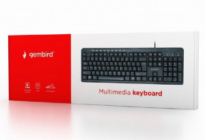Žična USB tastatura Gembird KB-UM-106, 104 tastera, US raspored, crna