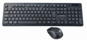 Bežična tastatura plus bežični miš GEMBIRDKBS-WCH-03 (Crna) USB nano prijemnik, Membranski tasteri, US layout