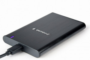 Eksterno kuciste za 2.5" SATA hard diskove, USB 3.1 Type-C, bruseni aluminium, Gembird EE2-U3S-6, crna boja