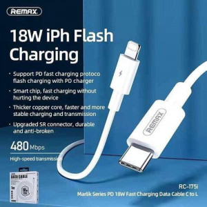 Kabl Type C na iPhone LIGHTNING, REMAX-RC-175I CHAINING SERIES 18W PD FAST-CHARGING DATA CABLE TYPE-C TO LIGHTNING (punjenje i prenos podataka)