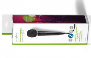 Karaoke mikrofon Nedis MPWD01BK , 6.35mm -75dB+/-3dB, Sensitivity, 80Hz-12kHz, kabl 5.0m