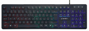 Žična USB tastatura Gembird KB-UML-02, pozadinsko RGB osvetlenje, US raspored, crna
