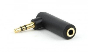 Audio adapter RJA 3,5mm muški na RJA 3,5mm ženski ugao 90 stepeni Gembird A-3.5M-3.5FL